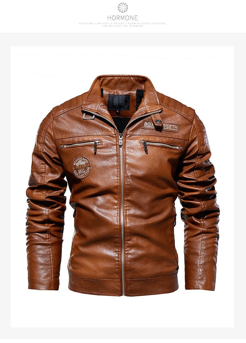 Men's Casual Cowhide Leather Jacket