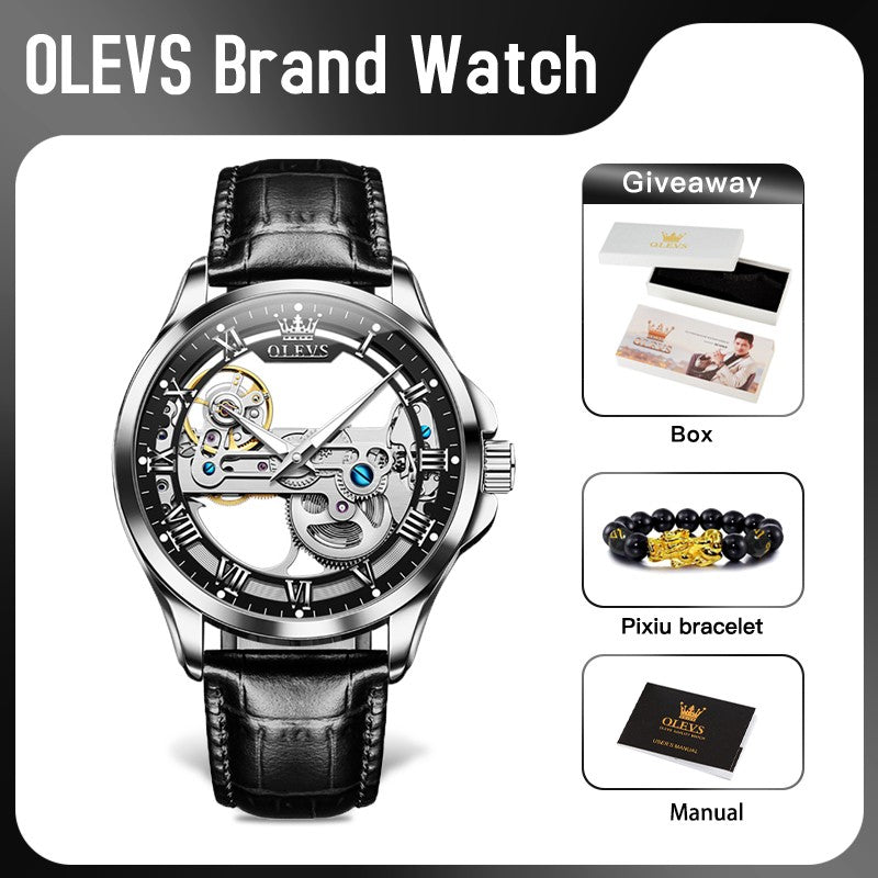 OLEVS Men's Skeleton Mechanical Watch