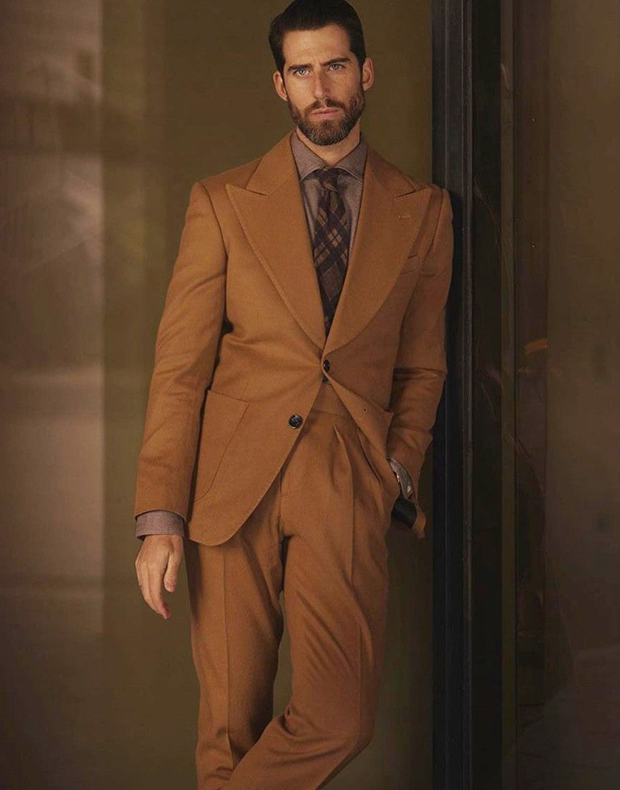 Men's Modern Tuxedo, 2 Piece, Slim Fit Pocket Jacket, Peak Lapel, Custom, Wedding, Guest, Party, Show, Prom, Men's Clothing