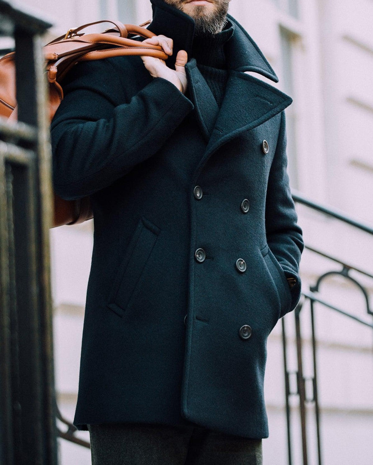 Classic British Style Men's Wool Coat Plus Size Big Lapel Formal Casual Outwear Double Breasted Custom Winter Warm Jacket Classic British Style Men's Wool Coat Plus Size Big Lapel Formal Casual Outwear Double Breasted Custom Winter Warm Jacket