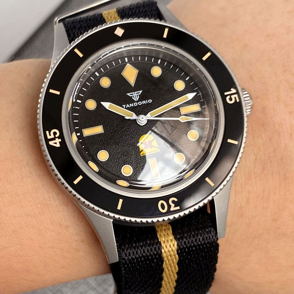 Tandorio Automatic Diver Watch: Sapphire Crystal & 200M