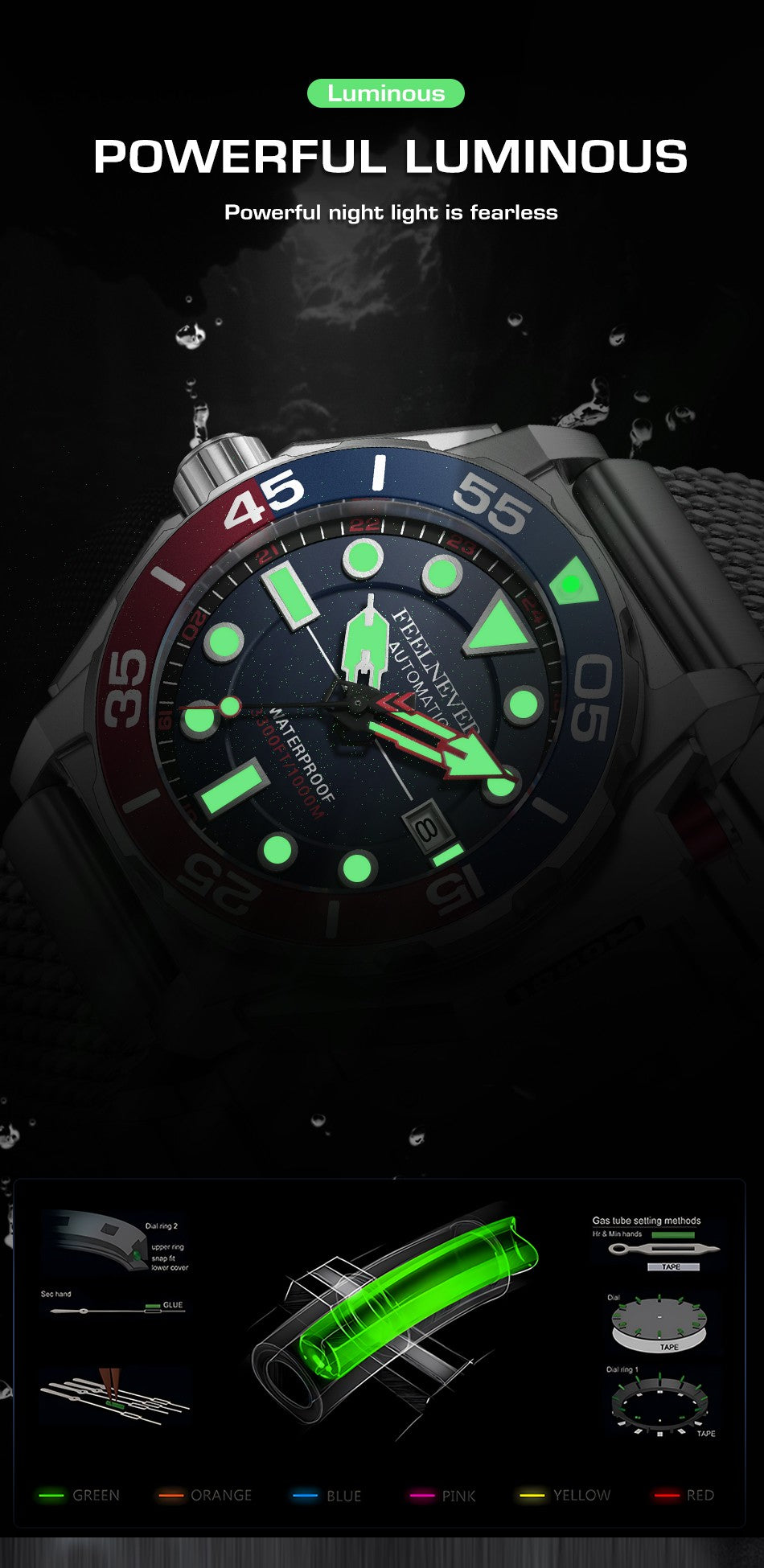 FeelNever Men's Automatic Dive Watch