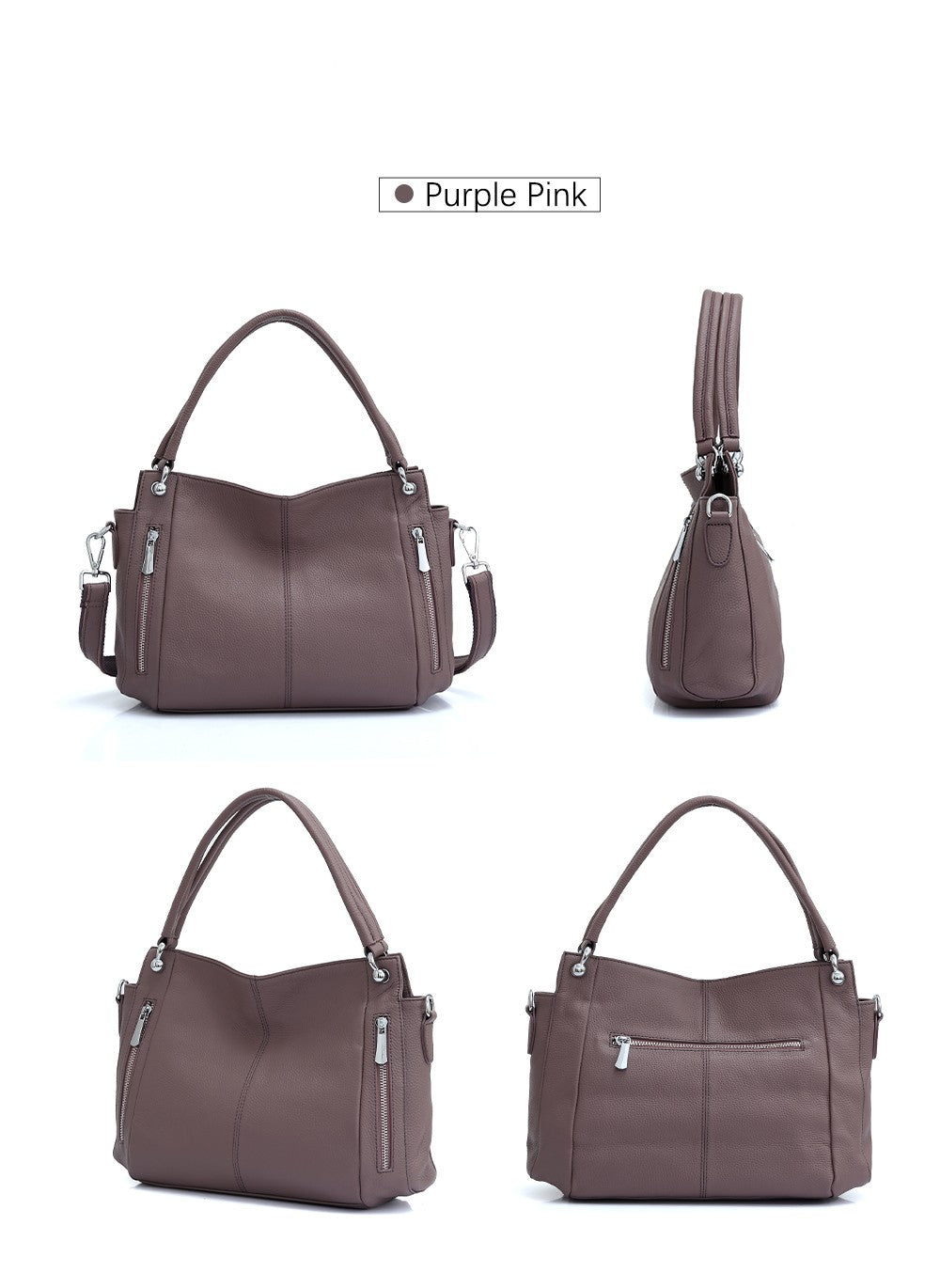 Zency 100% bolsa de couro genuíno feminino clássico simples vintage shopper to