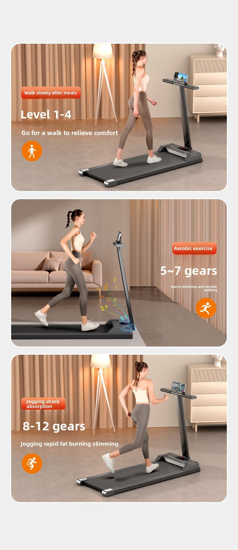 Ji Can JC-490 Foldable Home Treadmill