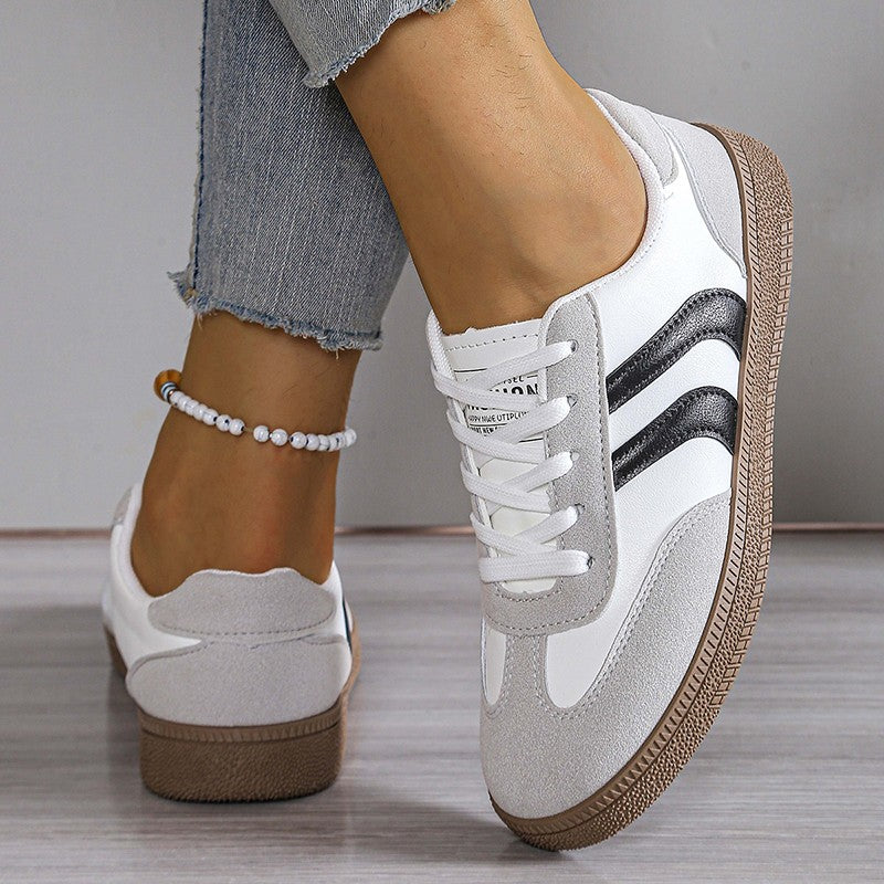 ZOKI Women's Low Heel Vulcanized Sneakers