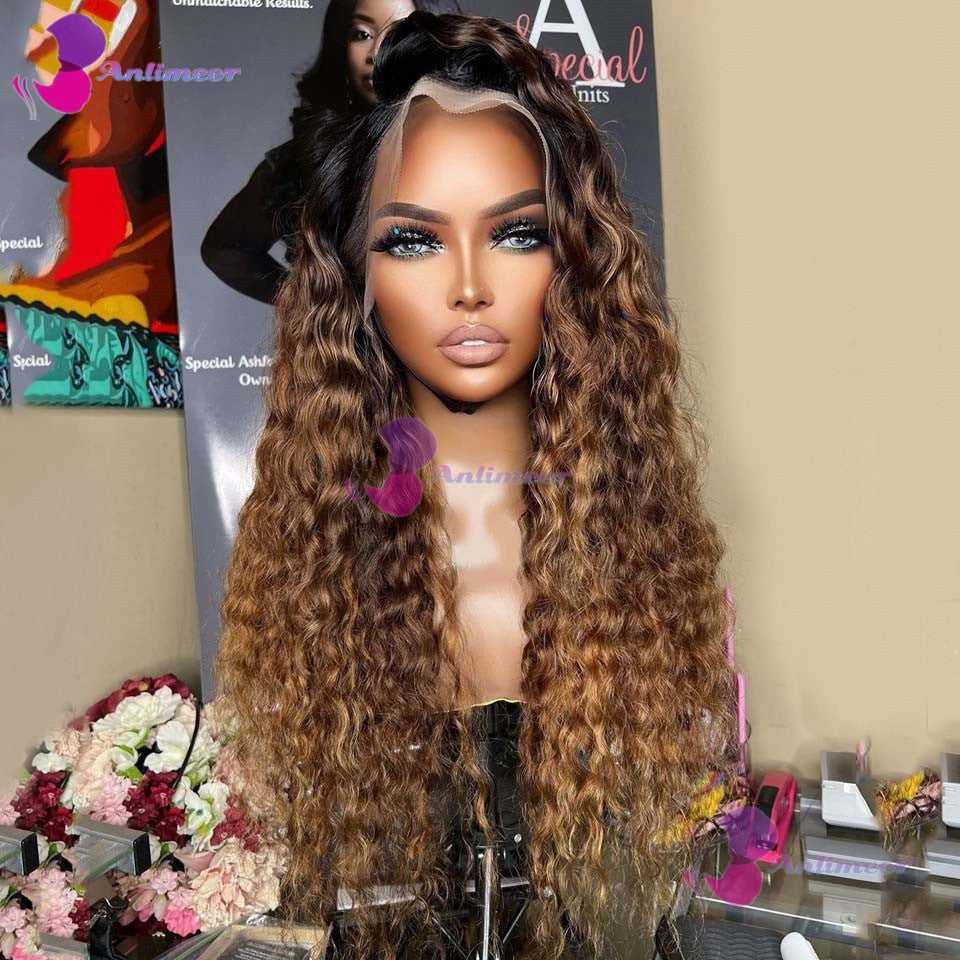 Anlimeer Long Curly Brazilian Human Hair Wig