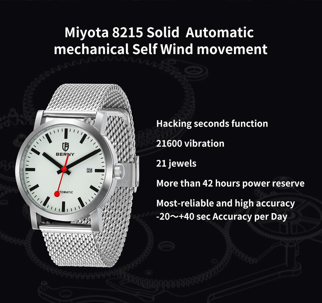 BERNY AM138MS-L Automatic Mechanical Watch