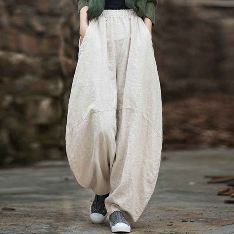 Women's Cotton Loose Wide Leg Pants, Vintage Yoga Pants with Elastic Waist Wide Leg Loose Wide Leg, StylishWomen's Cotton Loose Wide Leg Pants, Vintage Yoga Pants with Elastic Waist Wide Leg Loose Wide Leg, Stylish