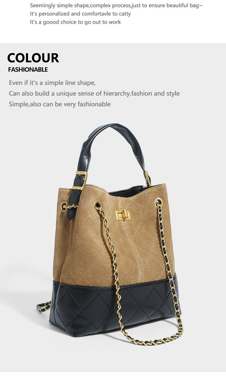 LZJV Women's Genuine Leather Bucket Bag