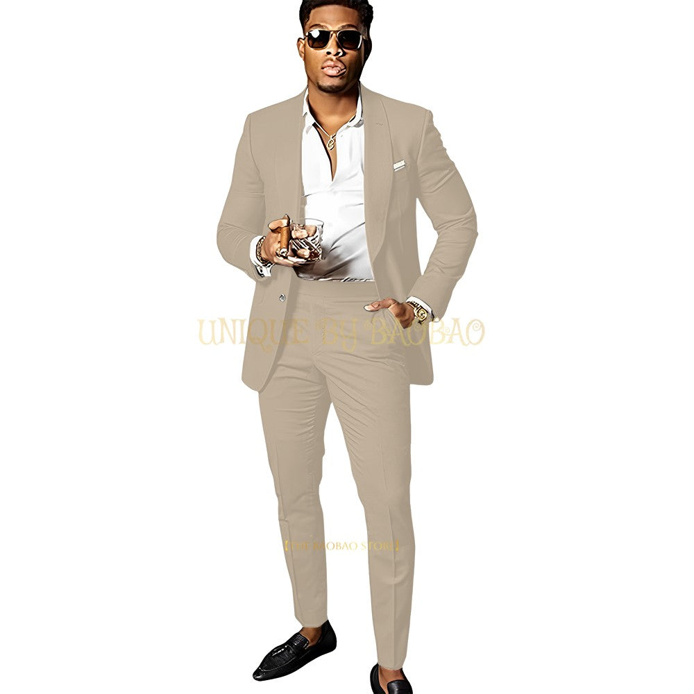 Men's Single-Breasted Wedding Suit