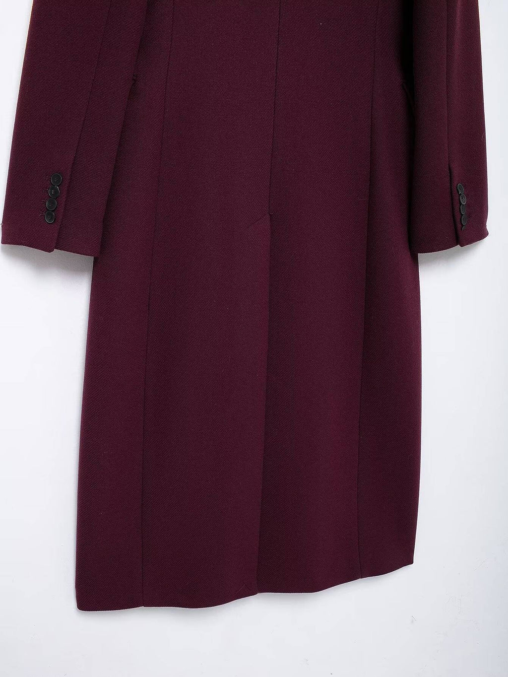 Trafza Women Fashion Burgundy Double Breasted Wool Coat Long Sleeve Lapel Blends Jacket Autumn Winter High Street OuterwearTrafza Women Fashion Burgundy Double Breasted Wool Coat Long Sleeve Lapel Blends Jacket Autumn Winter High Street Outerwear