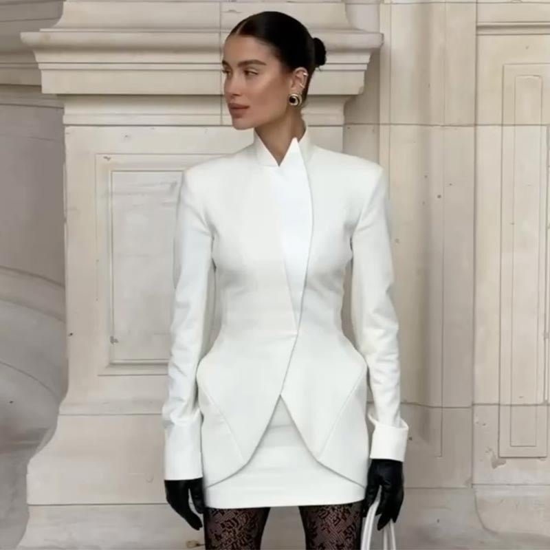 Chin.Sweety Women's Elegant Blazer and Skirt Set