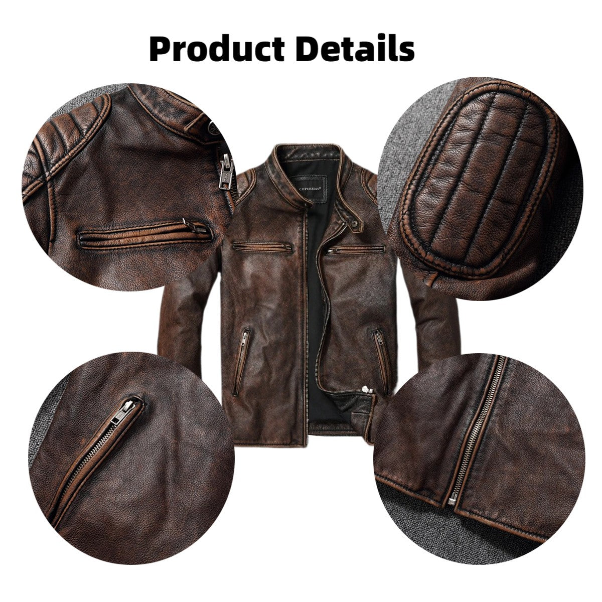 Men's Casual Cowhide Leather Jacket