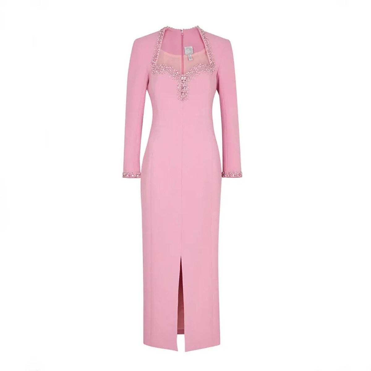 Women's elegant evening dresses slim fit beaded wedding guest dress sweetheart neck long sleeves custom formal wearWomen's elegant evening dresses slim fit beaded wedding guest dress sweetheart neck long sleeves custom formal wear