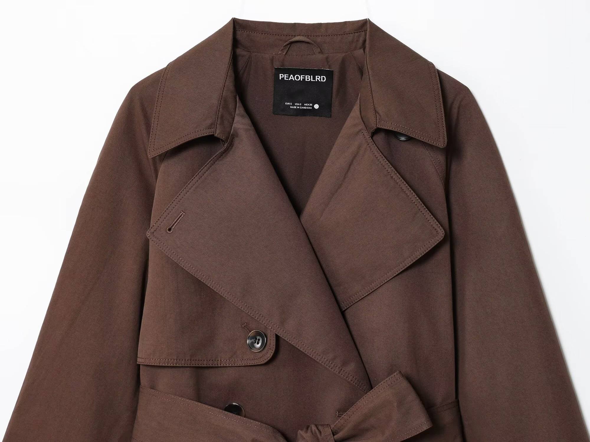 HBHSF Casual Double-Breasted Trench Coat