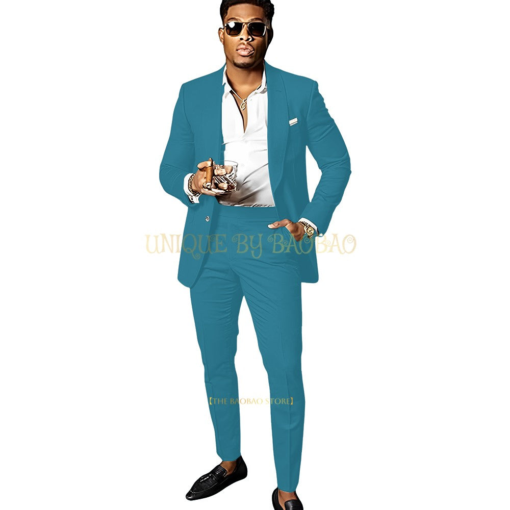 Men's Single-Breasted Wedding Suit