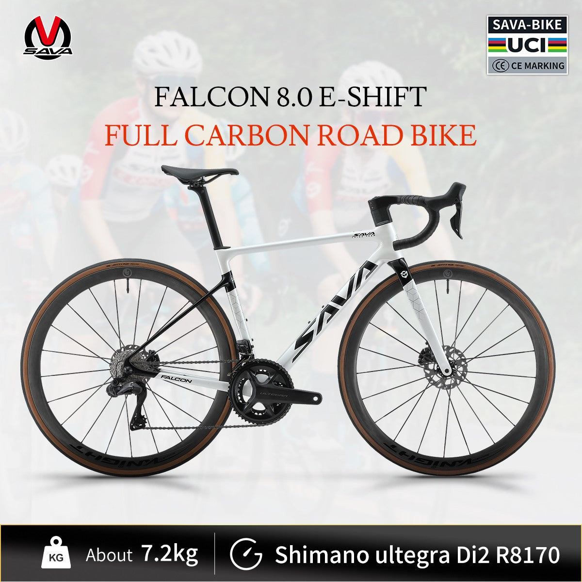 SAVA Carbon Fiber Road Bike with Shimano Ultegra Di2