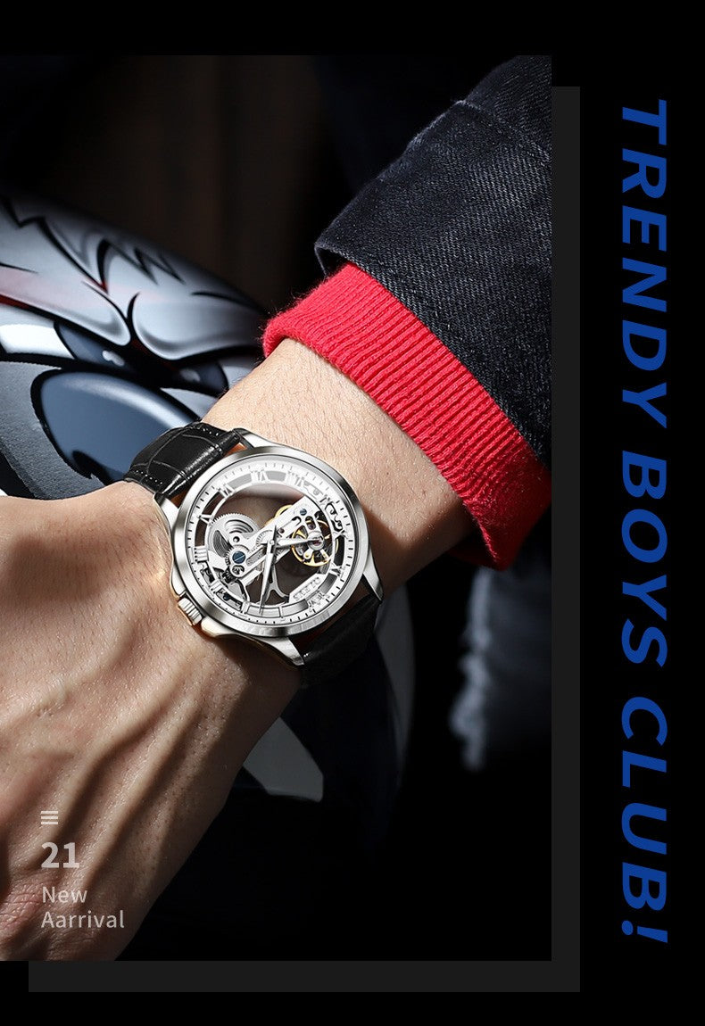 OLEVS Men's Skeleton Mechanical Watch