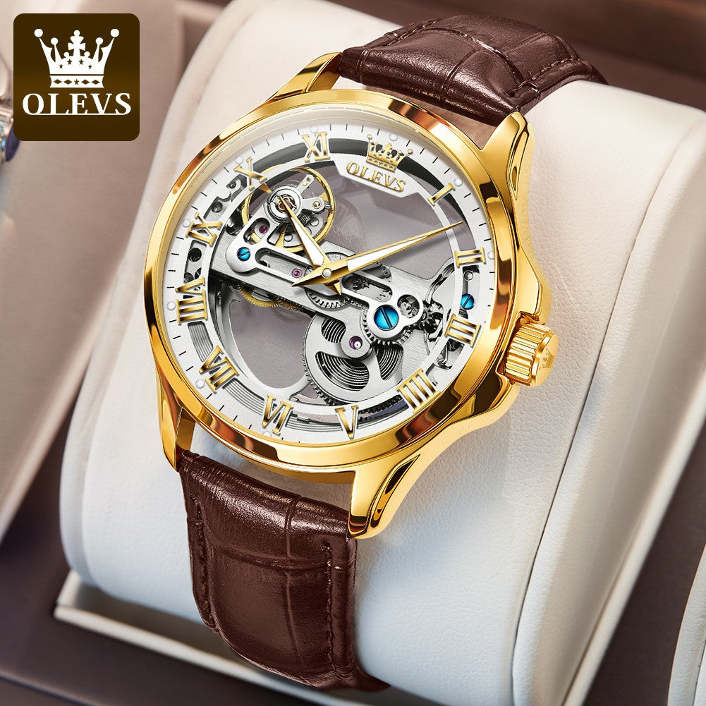 OLEVS Men's Skeleton Mechanical Watch