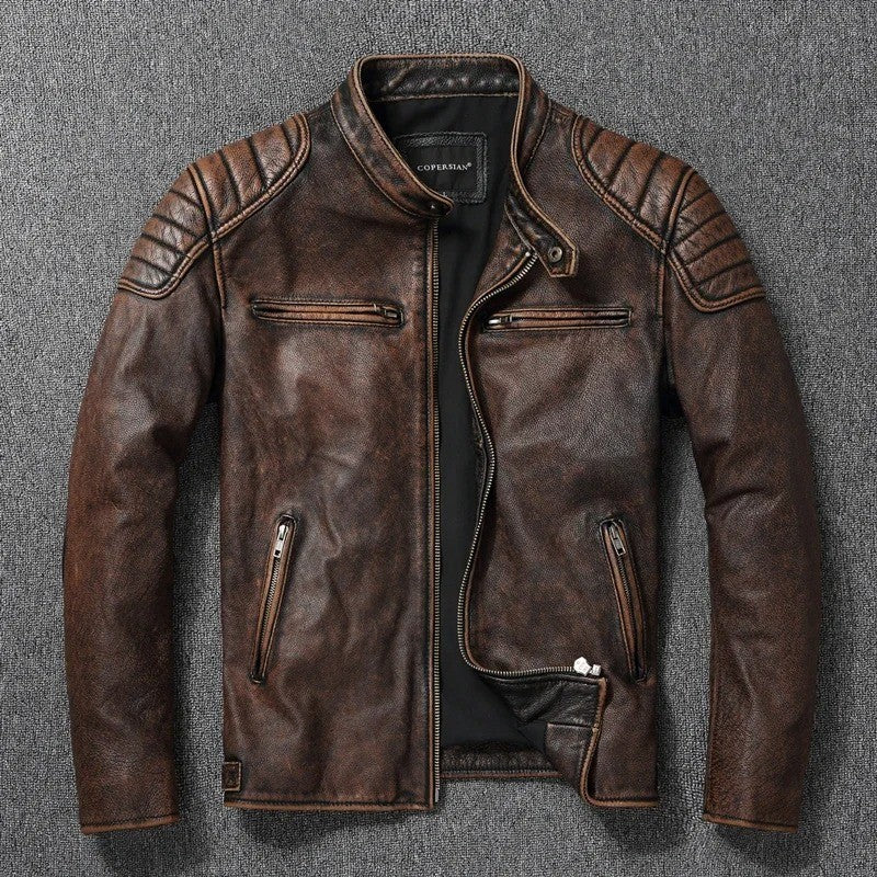 Men's Casual Cowhide Leather Jacket