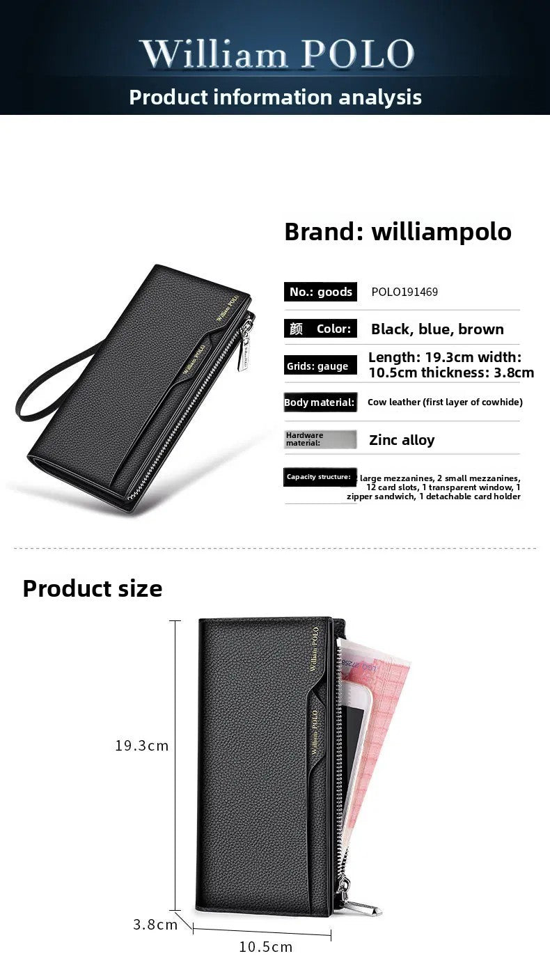 Genuine Leather Multi-Card Wallet