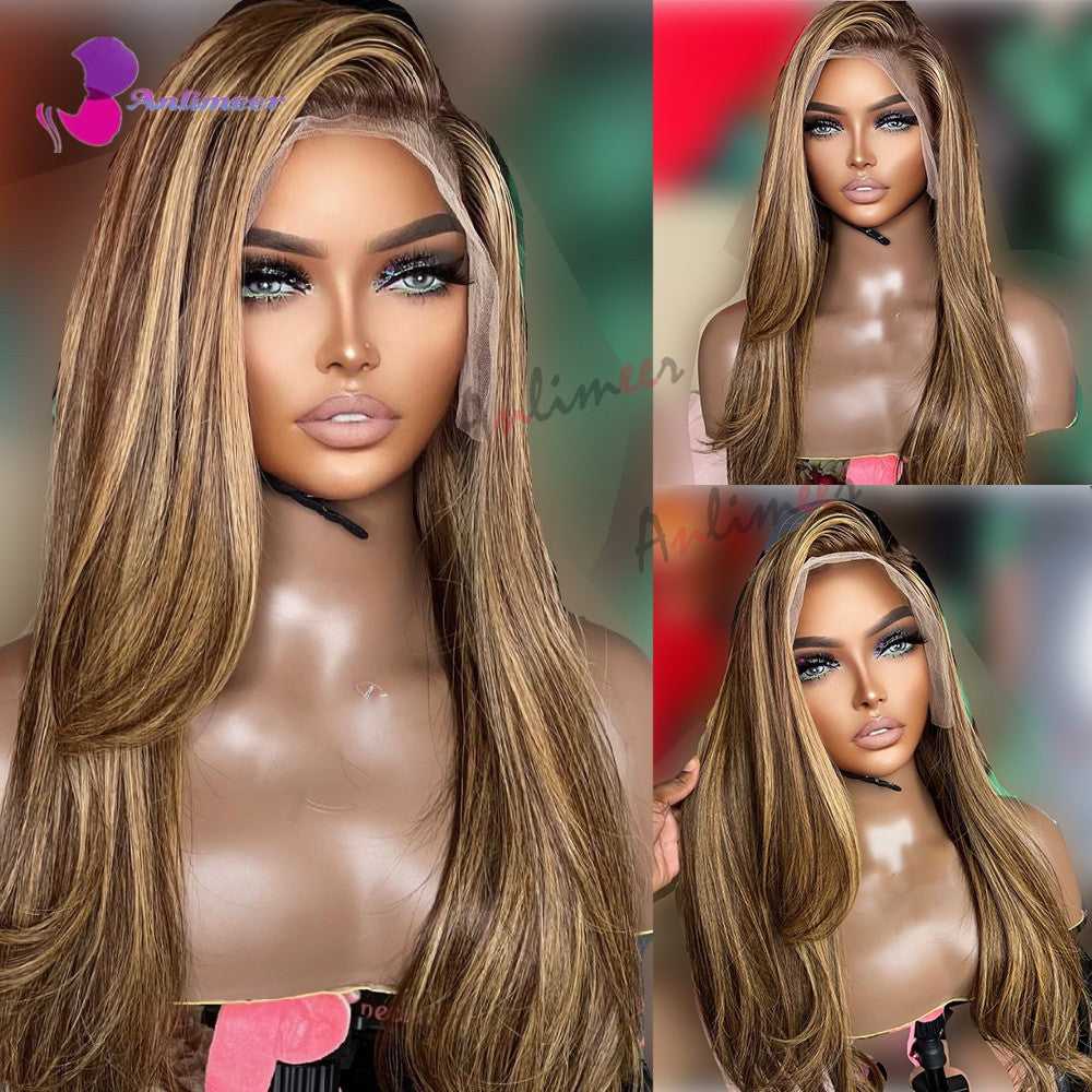 Anlimeer Long Natural Wave Brazilian Human Hair Wig