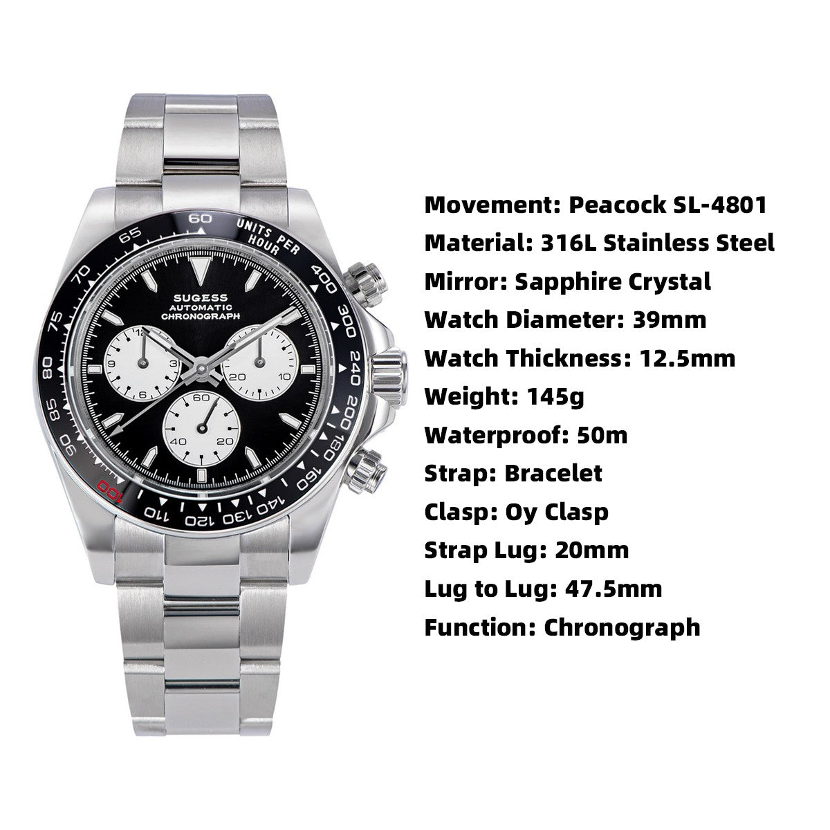 SUGESS S418-2 "Daytona" Mechanical Watch