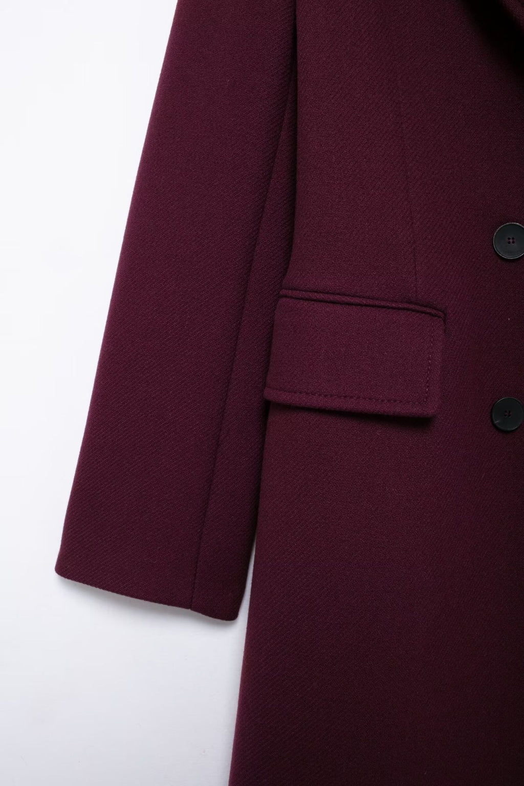 Trafza Women Fashion Burgundy Double Breasted Wool Coat Long Sleeve Lapel Blends Jacket Autumn Winter High Street OuterwearTrafza Women Fashion Burgundy Double Breasted Wool Coat Long Sleeve Lapel Blends Jacket Autumn Winter High Street Outerwear