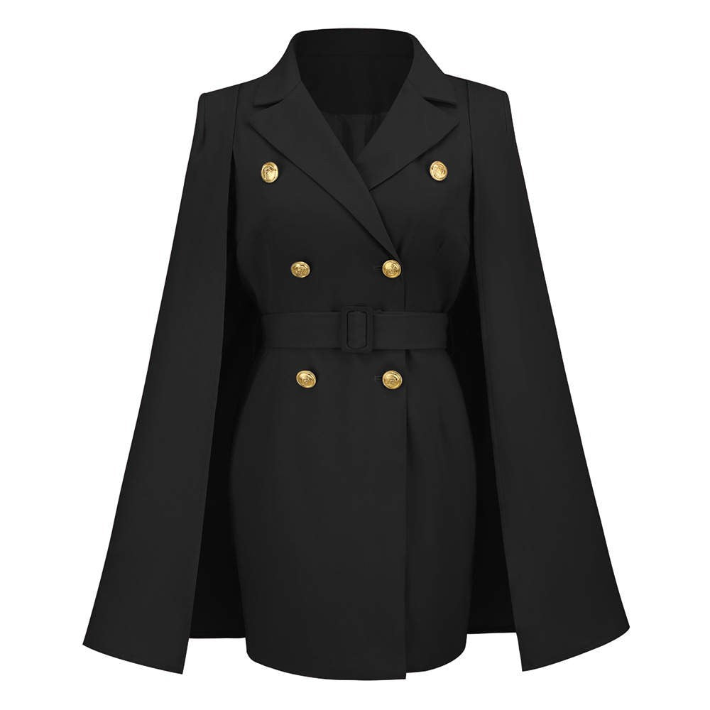 Sexy Women Blazer Dress Cape Sleeves Double Breasted Cocktail Dress Slim Fit Formal Wear Coat Custom Evening Party OutfitsSexy Women Blazer Dress Cape Sleeves Double Breasted Cocktail Dress Slim Fit Formal Wear Coat Custom Evening Party Outfits