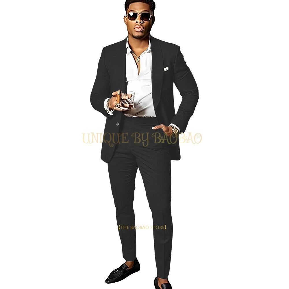 Men's Single-Breasted Wedding Suit