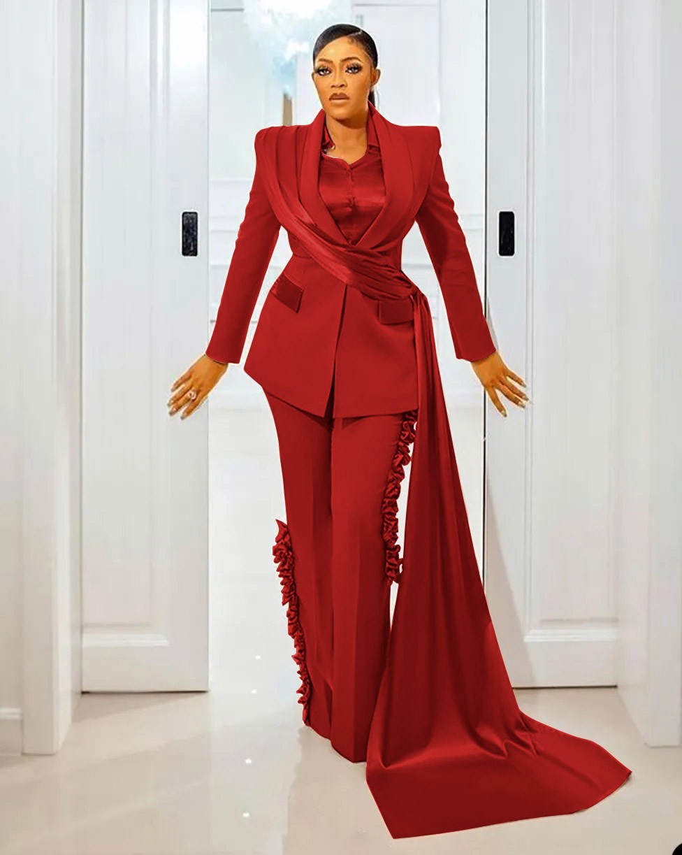 Special Design Women's Pants Suits Plus Size Wedding Blazer Jacket with Wraps Custom Wedding Guest Wear Slim Fit 2 Pieces Special Design Women's Pants Suits Plus Size Wedding Blazer Jacket with Wraps Custom Wedding Guest Wear Slim Fit 2 Pieces