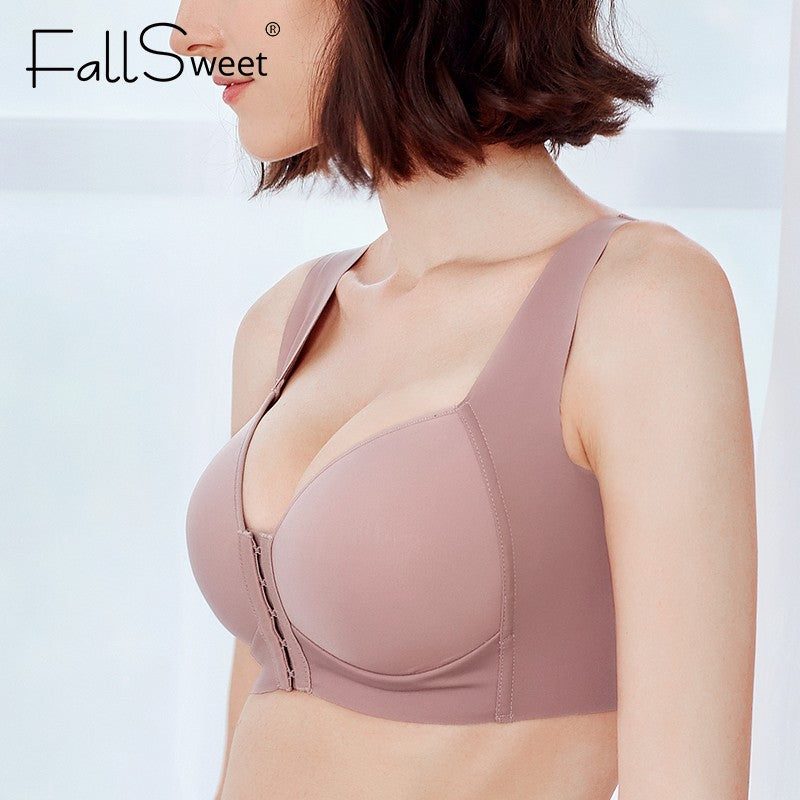 Fallsweet Front Closure Wireless Push-Up Bra