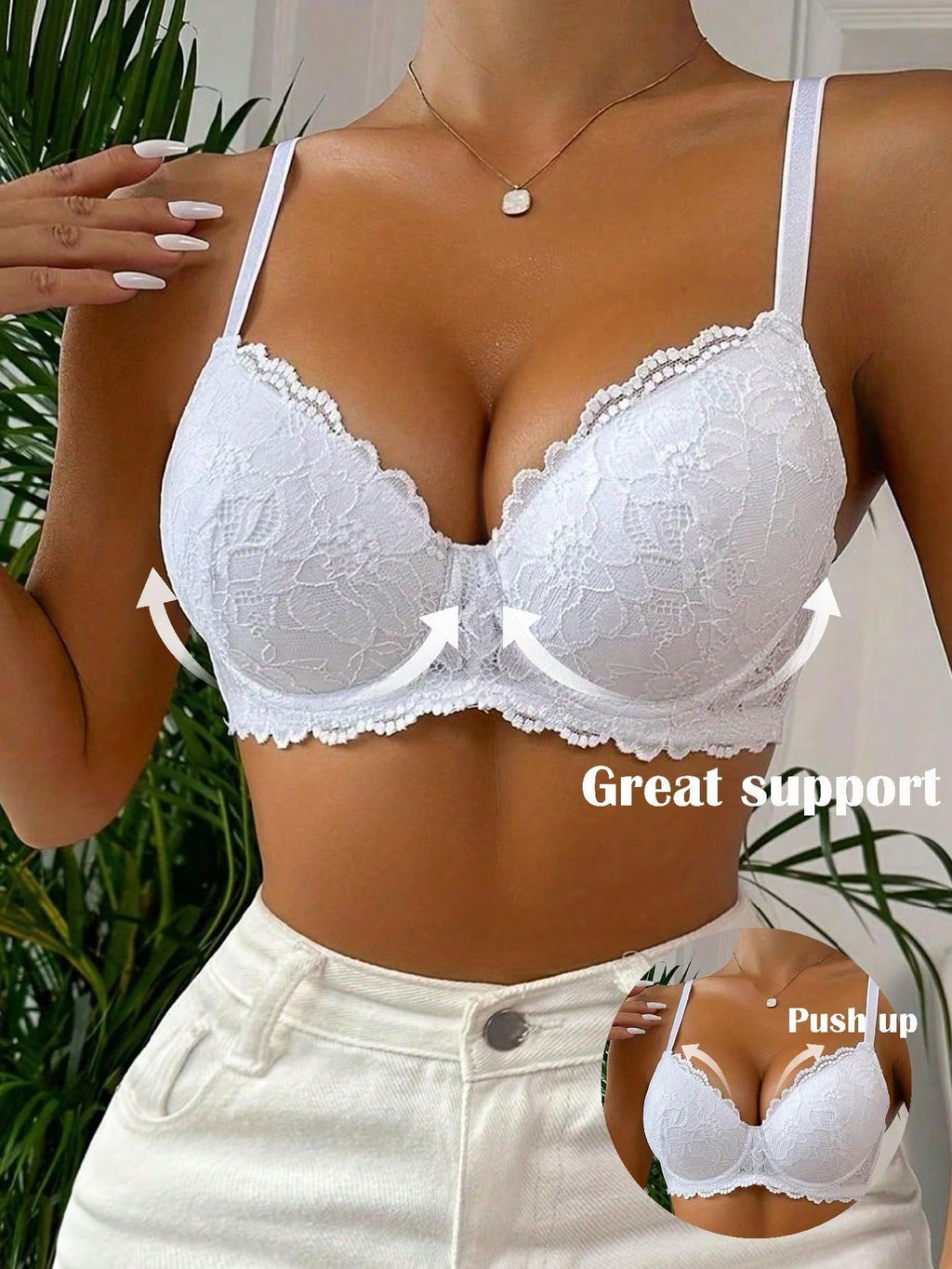 Push-Up Lace Underwire Bra