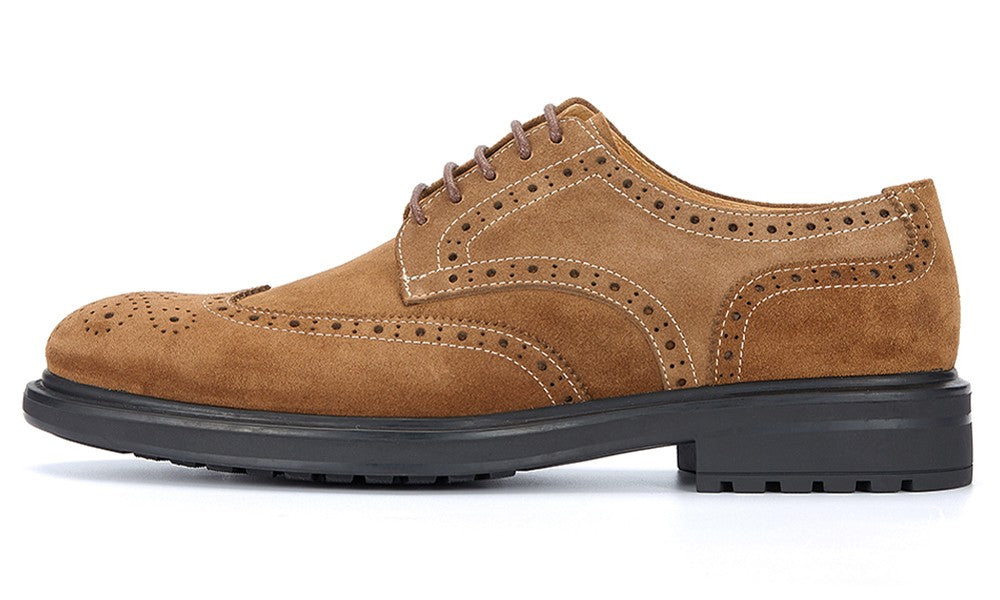Vintage Oxford Derby Shoes for Men Handmade Breathable Comfortable Wear-resistant Suede Leather Brogues Vintage Oxford Derby Shoes for Men Handmade Breathable Comfortable Wear-resistant Suede Leather Brogues