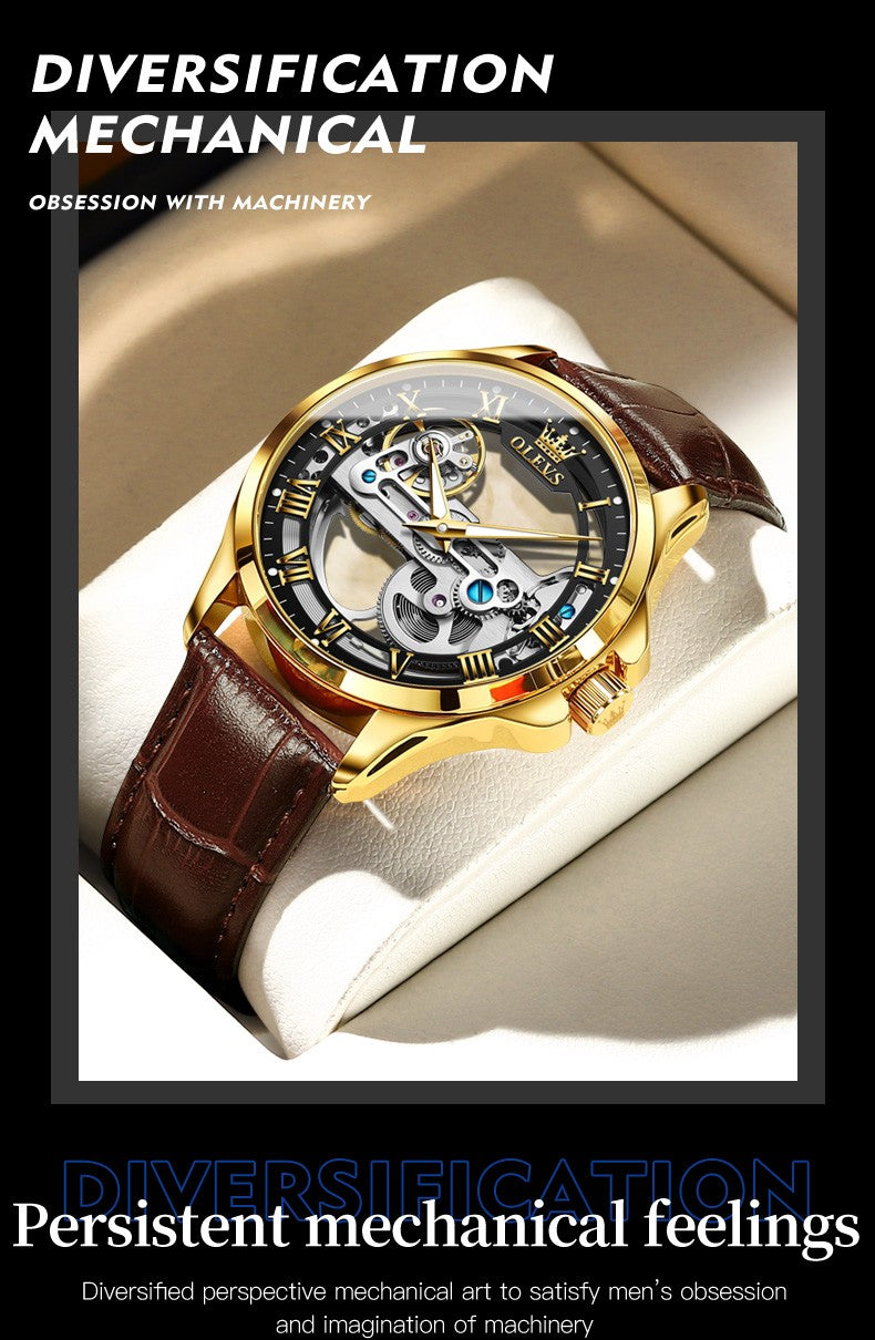 OLEVS Men's Skeleton Mechanical Watch