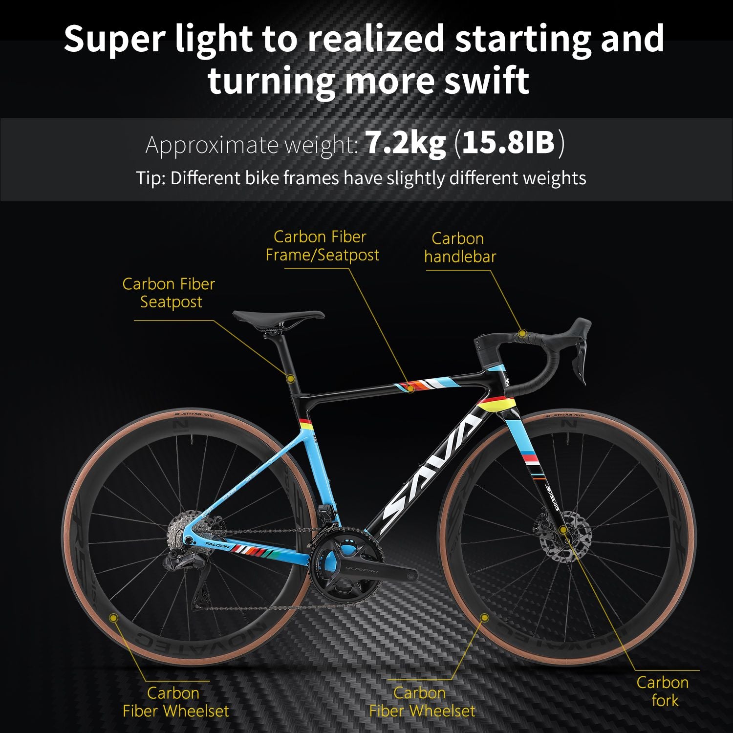 SAVA Carbon Fiber Road Bike with Shimano Ultegra Di2