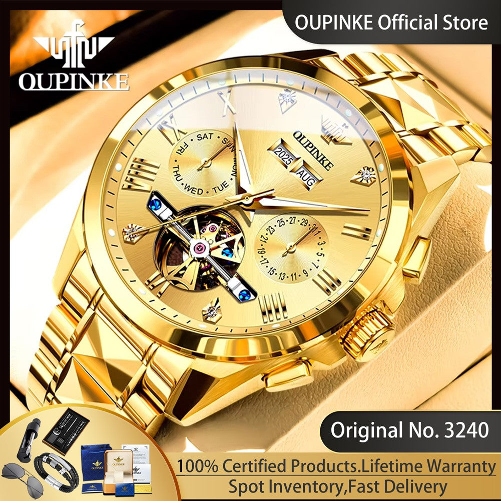 OUPINKE 3240 Skeleton Flywheel Multifunctional Automatic Mechanical Watches for Men 44mm Big Dial Tungsten Steel Luxury Watch OUPINKE 3240 Skeleton Flywheel Multifunctional Automatic Mechanical Watches for Men 44mm Big Dial Tungsten Steel Luxury Watch
