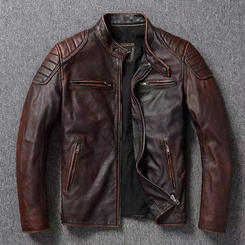 COPERSIAN Men's Cowhide Leather Jacket