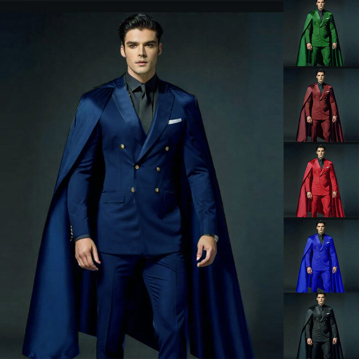Modern Men's Wedding Suits 2 Pieces with Detachable Capes Plus Size Custom Groom Tuxedo Show Party Men's Attire Modern Men's Wedding Suits 2 Pieces with Detachable Capes Plus Size Custom Groom Tuxedo Show Party Men's Attire