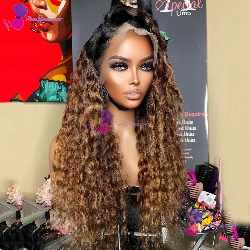 Anlimeer Long Curly Brazilian Human Hair Wig