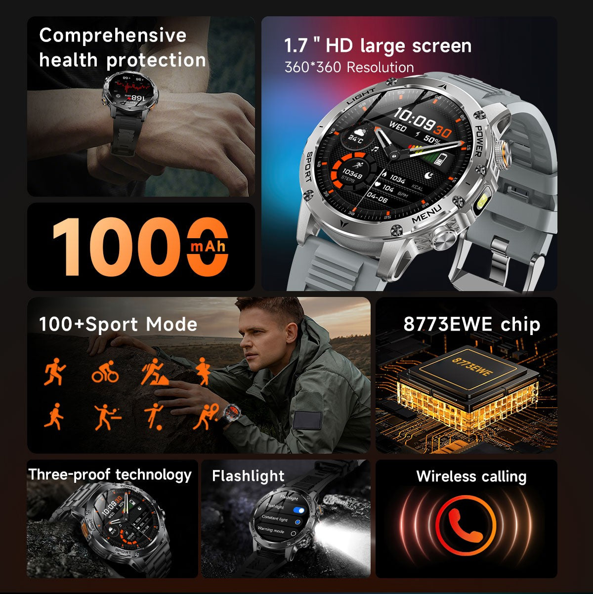 KAVSUMI GUHUAVMI AK87 Smartwatch