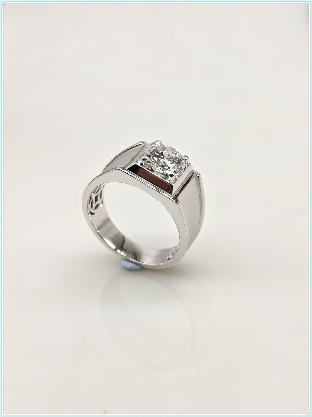 Wide Matte Men's Engagement Ring, Lab Diamond, CVD Platinum, 950 Ring, 18k White Gold, 1 Carat Men's Wedding RingWide Matte Men's Engagement Ring, Lab Diamond, CVD Platinum, 950 Ring, 18k White Gold, 1 Carat Men's Wedding Ring