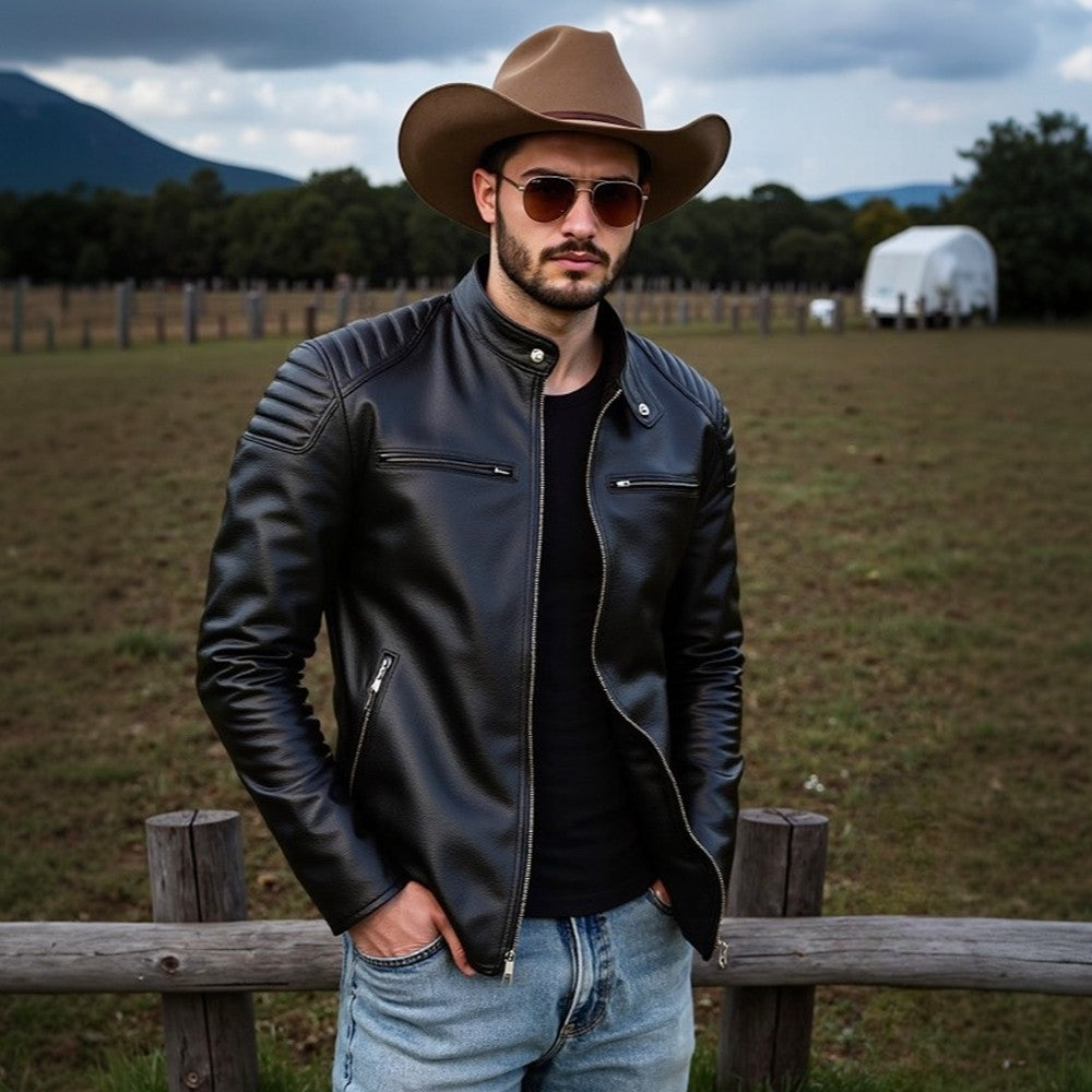 Men's Casual Cowhide Leather Jacket