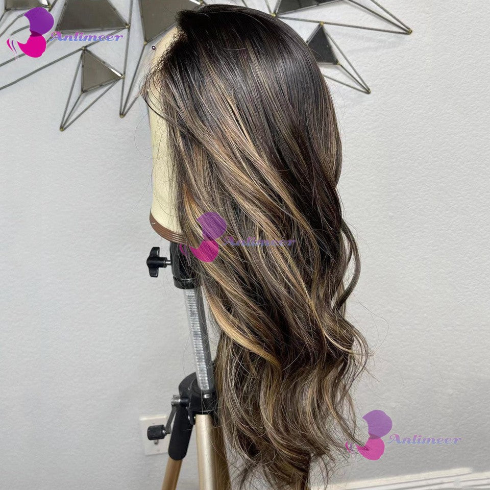 Anlimeer Long Body Wave Brazilian Virgin Human Hair Wig