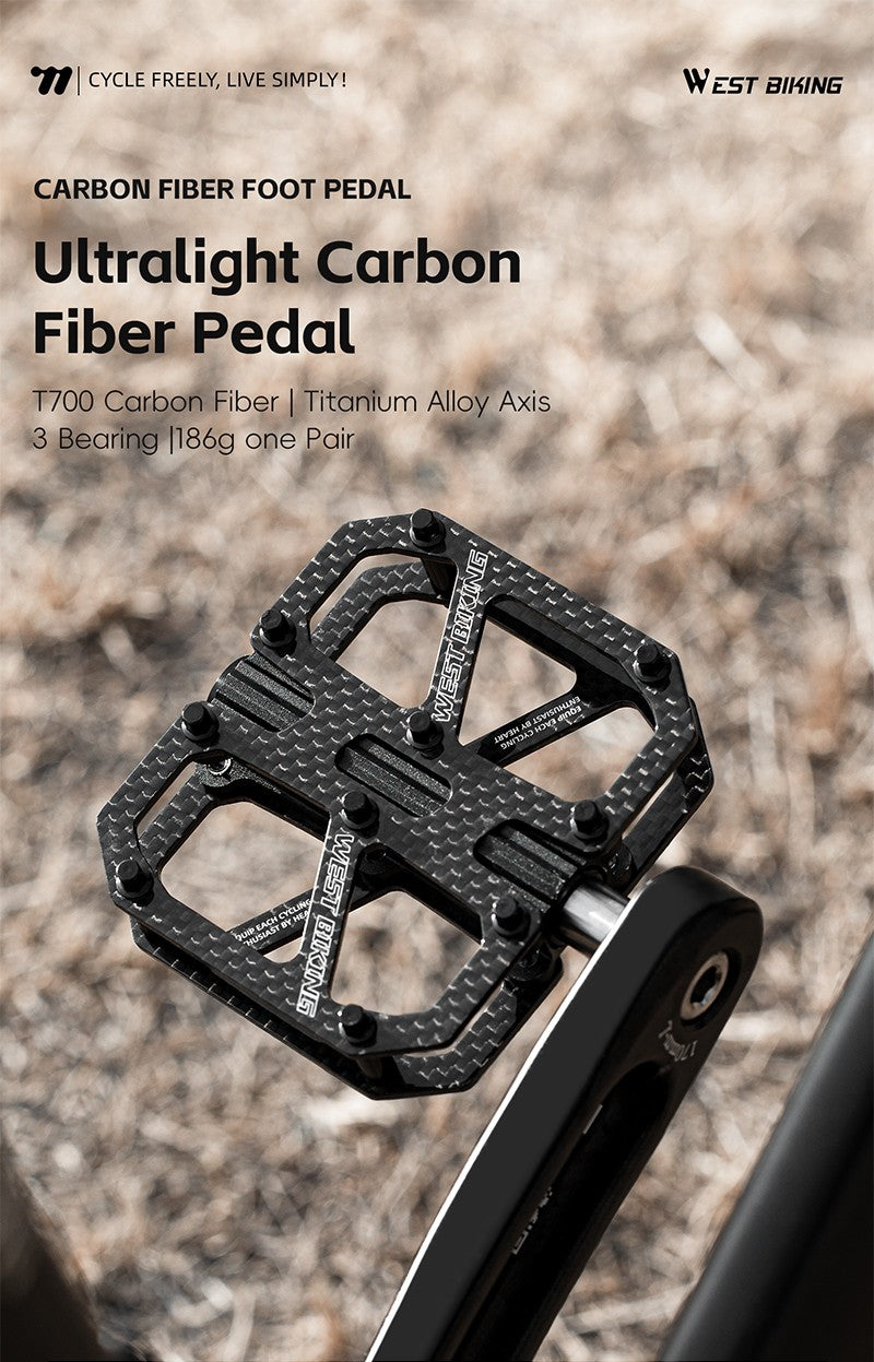 West Biking Carbon Fiber Ultralight Pedals