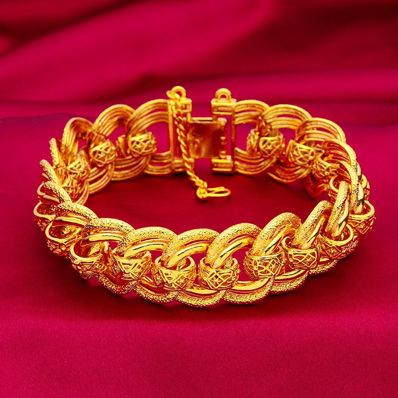 24K Real Gold 9999 Yellow Gold 20mm Men's Bracelet Watch Chain Wide Side Bangle 24K Real Gold 9999 Yellow Gold 20mm Men's Bracelet Watch Chain Wide Side Bangle