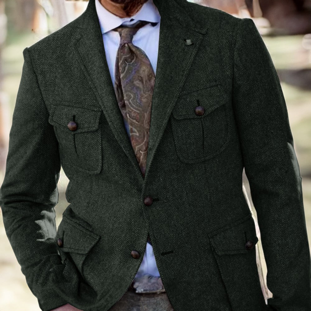 Men's Loose-Fit Wool Suit