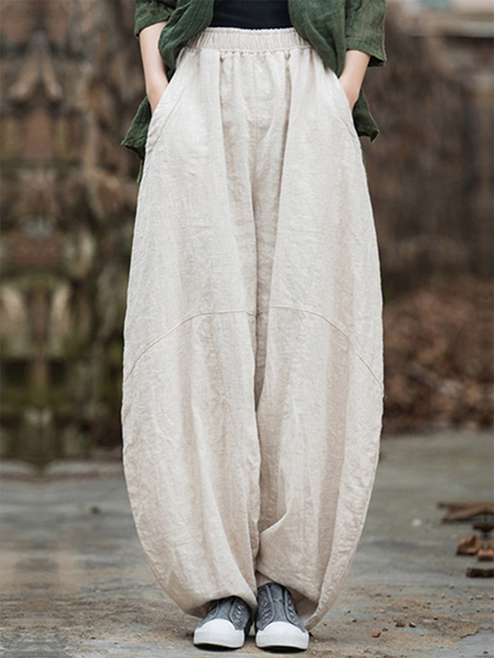 Women's Cotton Loose Wide Leg Pants, Vintage Yoga Pants with Elastic Waist Wide Leg Loose Wide Leg, StylishWomen's Cotton Loose Wide Leg Pants, Vintage Yoga Pants with Elastic Waist Wide Leg Loose Wide Leg, Stylish