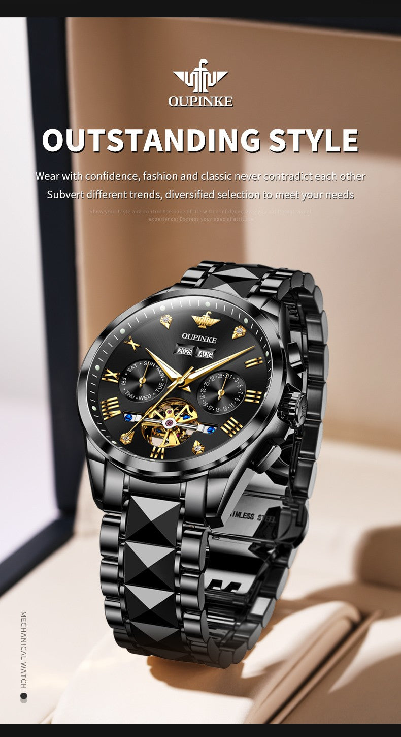 OUPINKE 3240 Skeleton Flywheel Multifunctional Automatic Mechanical Watches for Men 44mm Big Dial Tungsten Steel Luxury Watch OUPINKE 3240 Skeleton Flywheel Multifunctional Automatic Mechanical Watches for Men 44mm Big Dial Tungsten Steel Luxury Watch