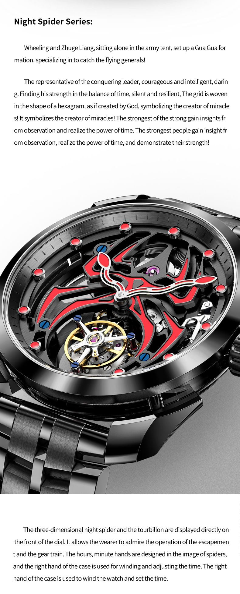 IDEAL KNIGHT 6802 "Luminous Spider" Mechanical Watch